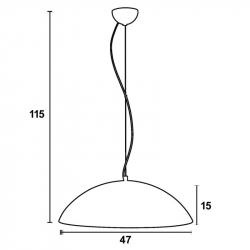 Φωτιστικό μονόφωτο Plexiglass μαύρο/ασημί 3xΕ27 Φ47x15/115cm