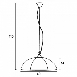 Φωτιστικό μονόφωτο Plexiglass/Γυαλί μπλε διάφανο Φ40cm