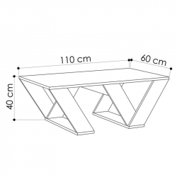 Τραπέζι σαλονιού PIPRA pakoworld σε χρώμα λευκό 110x60x40 110x60x40εκ