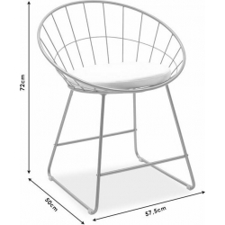 Καρέκλα Seth pakoworld μέταλλο χρυσό-μαξιλάρι PVC λευκό 58x50x71εκ