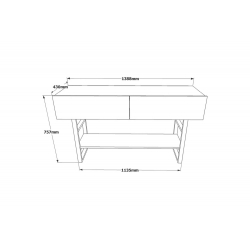 Κονσόλα Vien pakoworld oak-μαύρο 139x43x75,5εκ