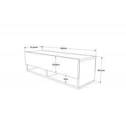 Έπιπλο τηλεόρασης επιτοίχιο Roscoe pakoworld oak 100x31,5x29,5εκ