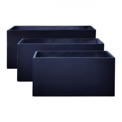 FLOWER POT-12 Set 3 τεμαχίων : 80x40x40cm + 100x45x45cm + + 122x55x55 Απόχρωση Dark Grey Set 3 τεμαχίων