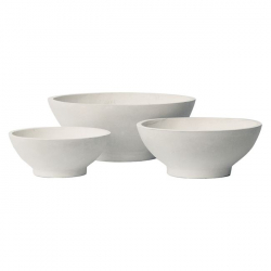 FLOWER POT-9  Set 3 τεμαχίων Απόχρωση Milk White Φ45x18 / Φ55x22 /Φ74x30 cm