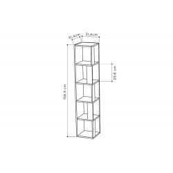 Βιβλιoθήκη στήλη Raphael pakoworld γκρι antique 31,5x31,5x159εκ