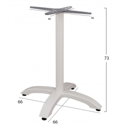 ΒΑΣΗ ΑΛΟΥΜΙΝΙΟΥ HM460.02 ΛΕΥΚΗ ΜΑΤ 66Χ66Χ73Υεκ. ΜΕ ΣΤΑΥΡΟ 48Χ48εκ.