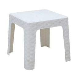 Τραπέζι Monaco pakoworld PP rattan λευκό 42x42x42εκ