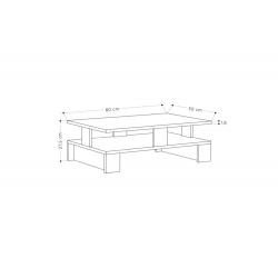 Τραπέζι σαλονιού Mansu pakoworld γκρι antique 80x50x27.5εκ