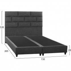 ΚΡΕΒΑΤΙ SOLEDAD ΑΠΟ ΓΚΡΙ ΥΦΑΣΜΑ HM644.01 ΓΙΑ ΣΤΡΩΜΑ 150x200 εκ.