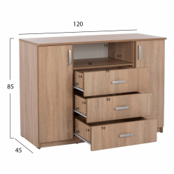 ΜΠΟΥΦΕΣ ΜΕ 2 ΝΤΟΥΛΑΠΙΑ Κ 3 ΣΥΡΤΑΡΙΑ ADLER SONAMA OAK HM2430 120X45X85Yεκ.