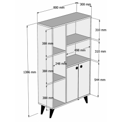 ΒΙΒΛΙΟΘΗΚΗ SONAMA ΛΕΥΚΗ HM9237.02 80x30x138,6 εκ.