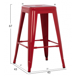 ΣΚΑΜΠΟ ΜΕΣΑΙΟΥ ΥΨΟΥΣ ΜΕΤΑΛΛΙΚΟ HM8573.04 MELITA ΣΕ KOKKINO 43x43x67Yεκ.