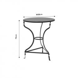 Τραπέζι Noah pakoworld μεταλλικό μαύρο Φ58x72εκ