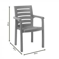 Πολυθρόνα Fiery pakoworld PP teak 59x58x87εκ