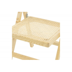 Καρέκλα Yoko pakoworld πτυσσόμενη μπεζ pvc rattan-φυσικό πόδι 45x54x81εκ