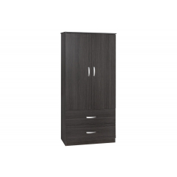 Ντουλάπα δίφυλλη και πατάρι Zelia pakoworld wenge 79x42x240εκ. 79x42x240εκ