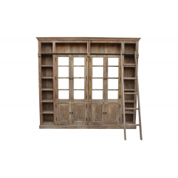 Βιβλιοθήκη Librardy Inart lime wash μασίφ mango ξύλο 247x35x220εκ