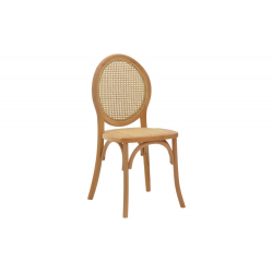 Καρέκλα Camil pakoworld φυσικό ξύλο οξιάς-φυσικό rattan 45x50x94εκ