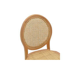 Καρέκλα Camil pakoworld φυσικό ξύλο οξιάς-φυσικό rattan 45x50x94εκ