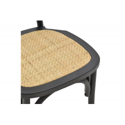 Καρέκλα Zoel pakoworld μαύρο ξύλο οξιάς-φυσικό rattan 45x52x82εκ