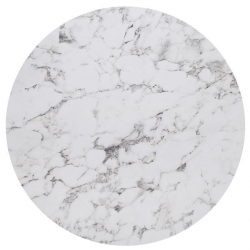 HPL (High Pressure Laminated) Επιφάνεια Τραπεζιού Απόχρωση White Marble, Εξωτερικού χώρου Φ80cm/12mm