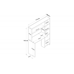 Γραφείο με βιβλιοθήκη Janson pakoworld sonoma 113x40x142εκ