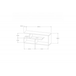 Έπιπλο τηλεόρασης Waldo pakoworld φυσικό μελαμίνης 100x29,5x40εκ