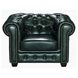 CHESTERFIELD 689 Πολυθρόνα Σαλονιού - Καθιστικού / Δέρμα Antique Green 103x92x72cm