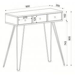 Κονσόλα ArteLibre LIDYA Καφέ Με Σχέδιο 90x35x91cm