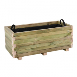 FLOWER POT WOOD Ζαρντινιέρα, Εμποτισμού Pine, Απόχρωση Φυσικό, 90x40x36cm 90x40x36cm