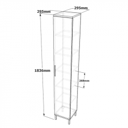 Ντουλάπι-στήλη Aurelius pakoworld ανθρακί-μόκα 29.5x29.5x183.6εκ