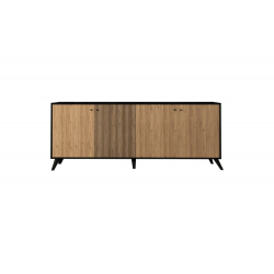 Μπουφές Flipter pakoworld μελαμίνης oak-μαύρο 180x40x78,6εκ