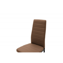 Καρέκλα Parker pakoworld PU cappuccino-μαύρο πόδι 42x48x98εκ