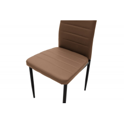 Καρέκλα Parker pakoworld PU cappuccino-μαύρο πόδι 42x48x98εκ