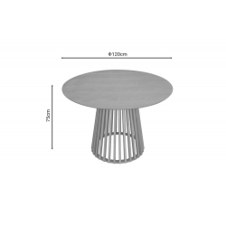 Τραπέζι Domonic pakoworld φυσικό Φ120x75εκ