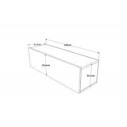 Έπιπλο τηλεόρασης επιτοίχιο Serit pakoworld λευκό-oak 100x31,5x29,5εκ