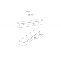 Σύνθετο σαλονιού Salome pakoworld LED wenge 200x41x190εκ