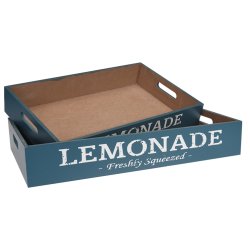 ΔΙΣΚΟΣ ΣΕΤ 2ΤΕΜ."LEMONADE" ΣΕ ΜΠΛΕ/ΛΕΥΚΟ 42/48cm | ZAROS