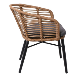 SALSA ALU STACK ΠΟΛΥΘΡΟΝΑ ΜΑΥΡΗ/WICKER ΦΥΣΙΚΟ 59x46x88cm