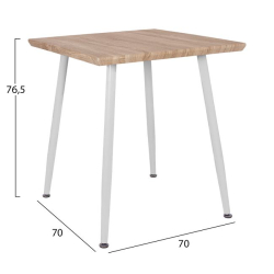 HM8335.02 ΤΡΑΠΕΖΙ 70Χ70 SONAMA ΜΕ ΛΕΥΚΑ ΠΟΔΙΑ 70x70x76,5Υ