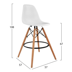 HM0173.01 RENATA ΣΚΑΜΠΩ ΜΠΑΡ ΛΕΥΚΟ 47X50X108