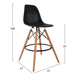 HM0173.02 RENATA ΣΚΑΜΠΩ ΜΠΑΡ ΜΑΥΡΟ 47X50X108