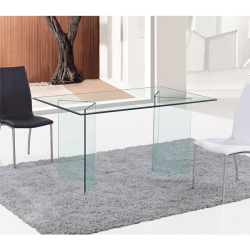 GLASSER Τραπέζι - Γραφείο Διάφανο Γυαλί 12mm  150x90x75cm