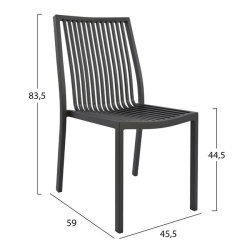 HM5129.02 ΚΑΡΕΚΛΑ ΑΛΟΥΜΙΝΙΟΥ ΓΚΡΙ 45,5X59X83,5