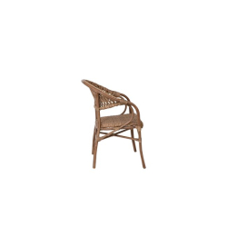 VEGERA RATTAN ΠΟΛΥΘΡΟΝΑ DINING ΑΛΟΥΜΙΝΙΟ & WICKER ΦΥΣΙΚΟ 56x60x84cm