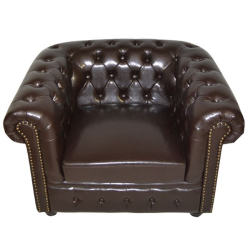 HM3011.01 ΠΟΛΥΘΡΟΝΑ T.CHESTERFIELD ΤΕΧΝΟΔΕΡΜΑ ΣΚΟΥΡΟ ΚΑΦΕ 110X90X73