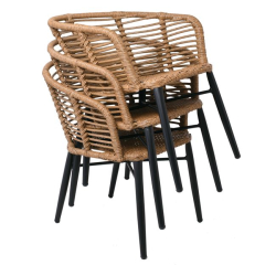 SALSA ALU STACK ΠΟΛΥΘΡΟΝΑ ΜΑΥΡΗ/WICKER ΦΥΣΙΚΟ 59x46x88cm