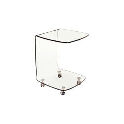 GLASSER TROLLEY ΒΟΗΘ.ΤΡΑΠΕΖΑΚΙ ΔΙΑΦΑΝΟ ΓΥΑΛΙ 10MM 45x45x60cm