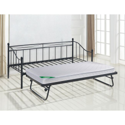 MARIN SET DAYBED (ΓΙΑ ΣΤΡΩΜΑ 90X190) + ΒΟΗΘΗΤΙΚΟ ΚΡΕΒΑΤΙ ΜΕ ΣΤΡΩΜΑ 185X85 ΜΕΤΑΛΛΟ ΜΑΥΡΟ Κρεβάτια 198x97x93+185x85x36cm