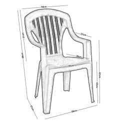 TROPEA Πολυθρόνα Στοιβαζόμενη Πλαστική Tortora 58x57x89cm